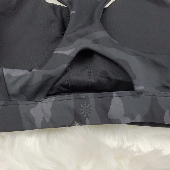 NWOT Athleta Black Ultimate Camo Printed Bra - Picture 7 of 8